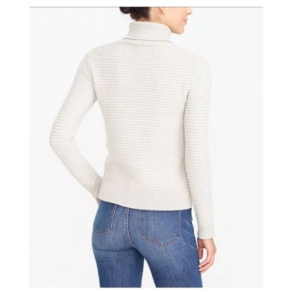 J. Crew Waffle Knit Textured Turtleneck Sweater Mushroom Gray Size XS - Picture 2 of 11